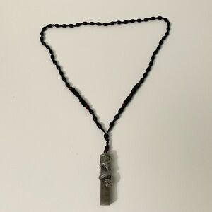 Vintage Dragon Wrapped Stone Cylinder Necklace Gothic Boho